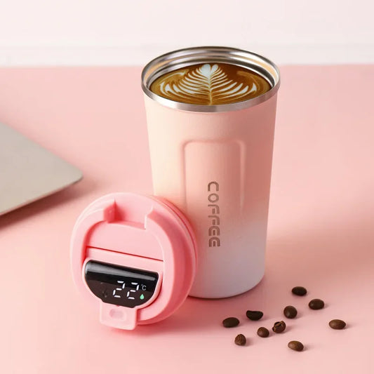 Stainless Steel Coffee Mug Smart LED Temperature Display 510ML Thermos Café Cup Leak-Proof Insulated Tea Water Bottle Travel - 5starkitchen